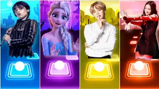 Baby Calm Down-Selena Gomez - Wednesday Addams 🆚️ BTS 🆚️ Elsa Frozen 🆚️ Lisa Money