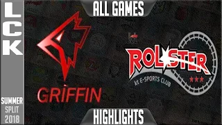 GRF vs KT Highlights ALL GAMES - LCK Summer 2018 Week 5 Day - Griffin vs KT Rolster