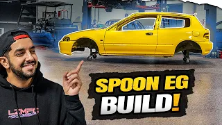 Carnival Yellow Spoon EG Build! AWD-K comes back from paint!