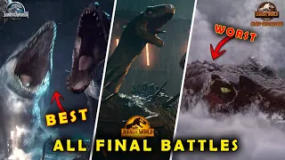 ALL 8 FINAL BATTLES RANKED FROM THE JURASSIC FRANCHISE!