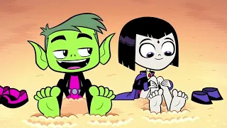 Beast Boy and Raven Toes In The Sand