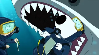 Brian saves Stewie when he's close to death on a lobster hunt - family guy cutaways