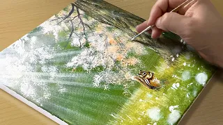 Spring Painting / Acrylic Painting for Beginners / STEP by STEP