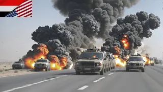 HELL'S PUNISHMENT ON HOUTHIS! US dropped a giant NAPALM bomb on Iranian proxy convoy near Yemen!