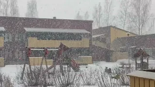Heavy Snow Shower in Helsinki, Finland