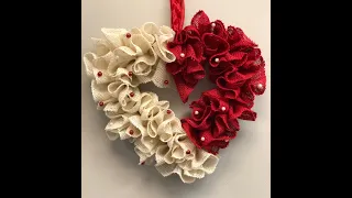 Quick, Easy Burlap Ruffle Heart Wreath