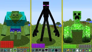 Minecraft HOW to play MUTANT ZOMBIE ENDERMAN CREEPER FROM 0 TO 100 YEARS in Minecraft NOOB VS PRO