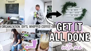 GET IT ALL DONE WITH ME | PLAYROOM CLEANING MOTIVATION, DIY WALL WREATH SIGN, & WHIPPED COFFEE