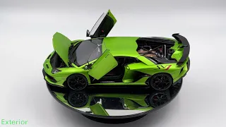 [4K] Autoart 1/18 Lamborghini Aventador SVJ Matt Green.