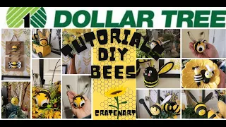 Diy Quick Easy Fun Summer Dollar Tree Bumble Bee tutorials CUTE Bees crafty projects DIY's How to