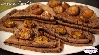 Recette de Crêpes au Chocolat et Bananes Caramélisées