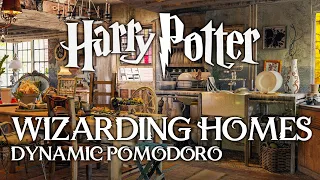 HARRY POTTER STUDY SESSION: Wizarding Homes 🏠 Malfoy, Hagrid & more - ASMR Hogwarts Pomodoro Timer