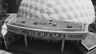Aerial Drone Footage Cinerama Dome Theater Brutalist Architecture Series