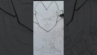 Drawing Vegeta saying IT‘S OVER 9000!!! #dragonball #shorts