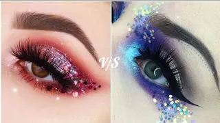 Red Glitter ❤️ vs Blue Glitter 💙 #trending #youtube #like #subscribe #viral #glitter #asmr