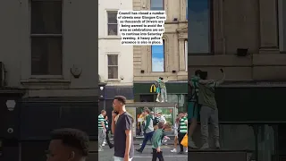 Celtic fans celebrate Premiership title win in #glasgow #uk #celtic #celticfc