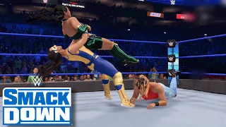 WWE 2K22 XIA LI VS RAQUEL GONZALEZ VS NIKKI A.S.H (MEDUSA AT THE COMMENTATOR TABLE)| SMACKDOWN