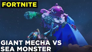 Fortnite mecha vs sea monster battle event (FULL gameplay, no commentary)