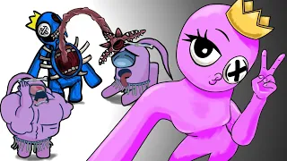 Blue Transforms into Monster To Protect his Crush Girl against Among Us Models - Rainbow Friends