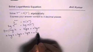 Solve Exponential Equation with Product and Different Base using Logarithms