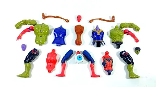 assemble thanos vs hulk smash vs spiderman vs siren head.. avengers superhero toys..