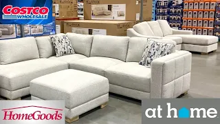 COSTCO AT HOME HOMEGOODS FURNITURE SOFAS ARMCHAIRS TABLES SHOP WITH ME SHOPPING STORE WALK THROUGH