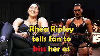 Rhea Ripley tells a WWE fan to kiss her as