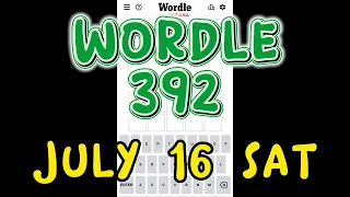 Wordle 392 July 16 Saturday | Starting Word SALET ⬜️⬜️⬜️⬜️⬜️🙈