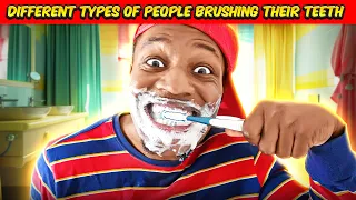 Different types of people brushing their Teeth