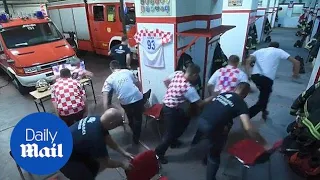 Croatian firefighters on call seconds before winning penalty