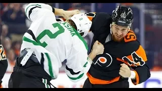 Chris Stewart vs Jamie Oleksiak. 19 november 2019