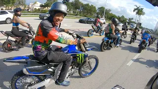 DIRT BIKES TAKE OVER GAS STATION IN MIAMI!