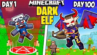 I Survived 100 Days as a DARK ELF in Minecraft