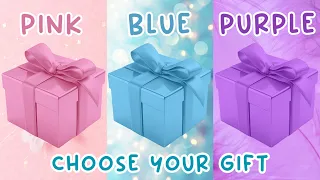 Choose your gift 🎁3 gift box challenge 💗💙💜 Pink, Blue & Purple