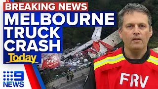'Unique incident': Melbourne truck crash causes chemical spill | 9 News Australia