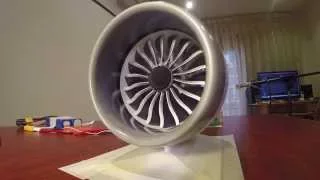 GE GEnx-1B 3D Printed B787 Jet Engine Model with Thrust Reverser