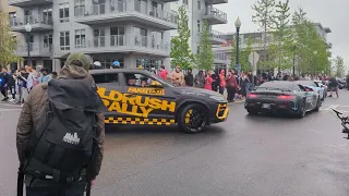 Goldrush Rally Grand prix Boston pre drivers meeting roll in