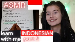 ASMR learn INDONESIAN with me PART 2 / Indonesian 🇮🇩 for beginners (soft spoken)