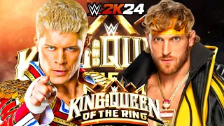 Cody Rhodes Vs Logan Paul WWE King & Queen Of The Ring - Full Match Champion vs champion Match 2024