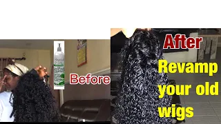 How To Make Your Old Wigs Look New/ Revamp Old Curly wig In Under 15 Minutes