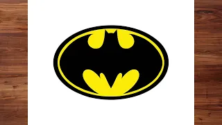 How to Draw BATMAN LOGO | Drawing and Coloring Tutorial