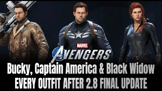 Marvel's Avengers - ALL Winter Soldier, Captain America & Black Widow Outfits FREE 2.8 Showcase