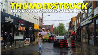 2 Restaurant Rows & A Thunderstorm: West Along The Length Of Both Elm St & Baldwin St | Toronto Walk