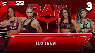 WWE 2K23: Raw June 5th 2023 Match 3: Ronda Rousey & Shayna Baszler vs Kayden Carer & Katana Chance