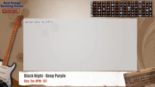 🎸 Black Night - Deep Purple Guitar Backing Track with chords and lyrics