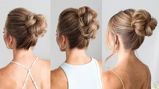 3 FALL HIGH BUNS 🍁 | Easy Hairstyles | Missy Sue