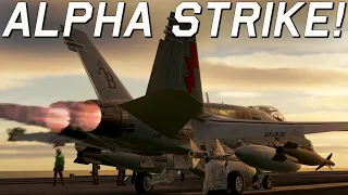 Leading a MASSIVE Airstrike in the DCS F/A-18C Hornet