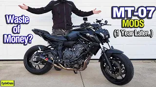 Yamaha MT-07 Review After 1 Year (Mods Are a WASTE of Money?)