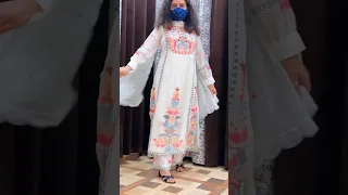 Meesho viral white pakistani kurti embroidery suit #meesho #pakistanisuits #shorts #review