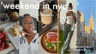 a weekend in my life in nyc 🗽 |girls night out, deep cleaning my apartment, glass skin care routine